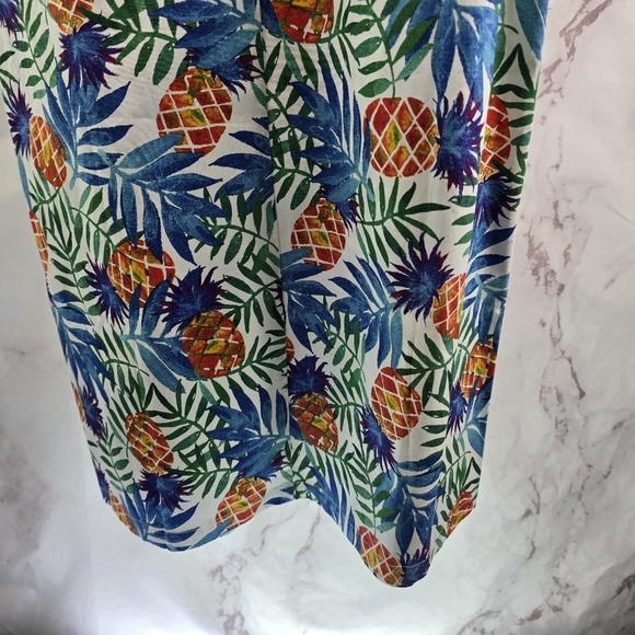 Anthropologie Tabitha Webb Dress Womens 8 Pineapple Print Red Blue White Sheath - Picture 8 of 10